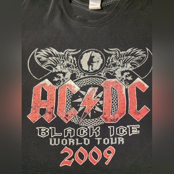 AC/DC Concert Band Tee Shirt 2009 Black Ice World Tour XL - Picture 2 of 5